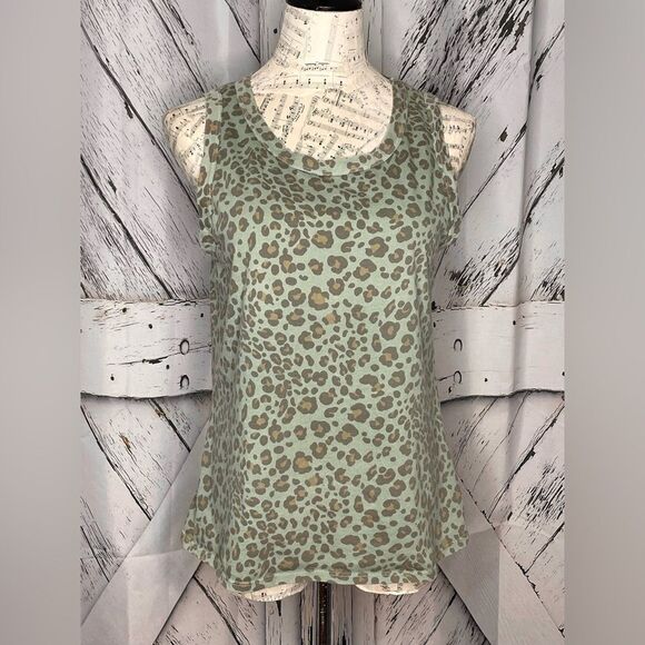 Anthropologie Dolan Sleeveless Top Open Back Leopard M - Picture 1 of 6
